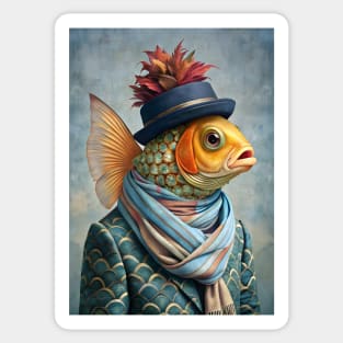 Fish head - surrealism weird art Sticker